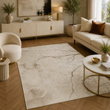 Elmaas T532A Cream White Modern Area Rug