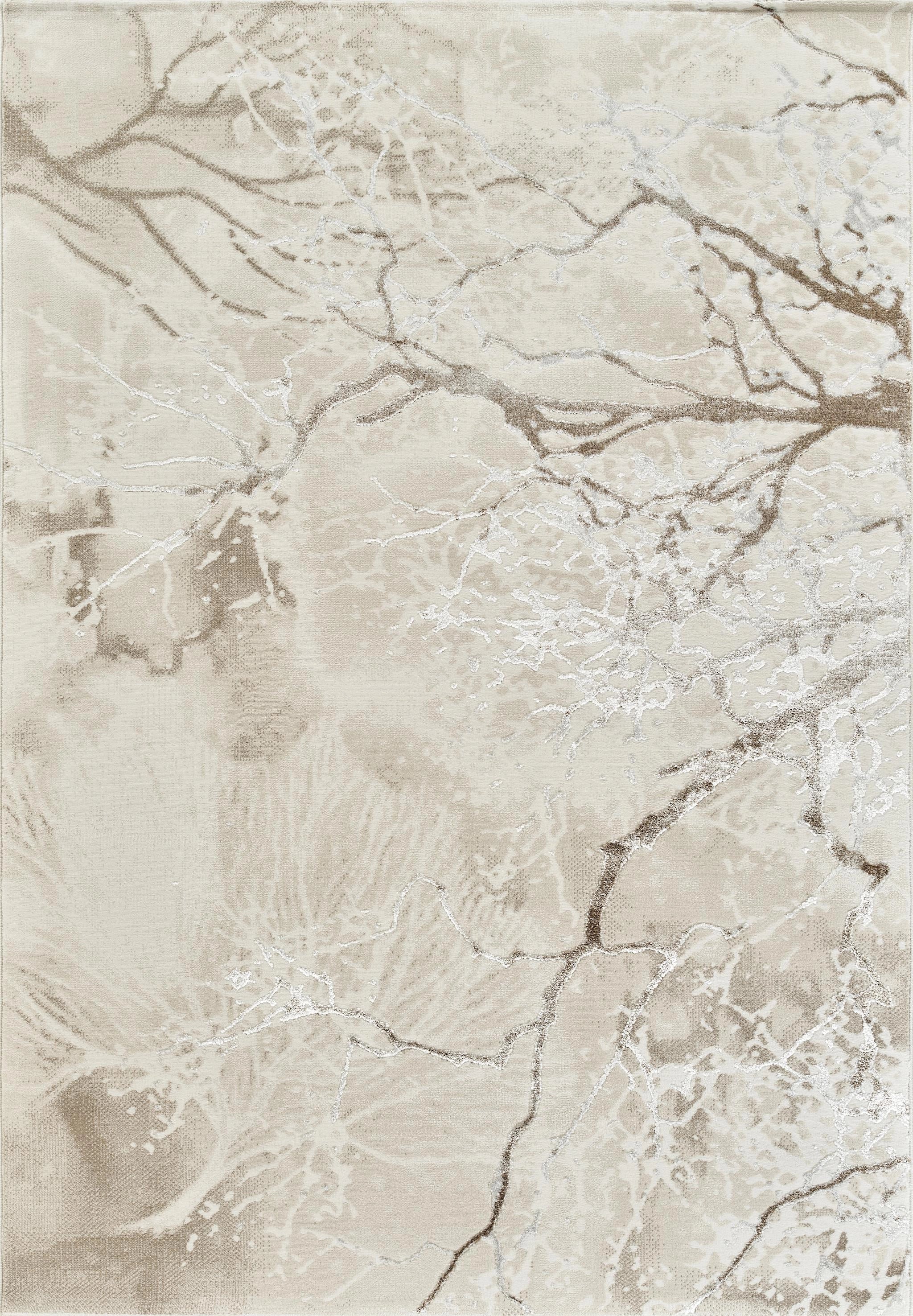 Elmaas T532A Cream White Modern Area Rug