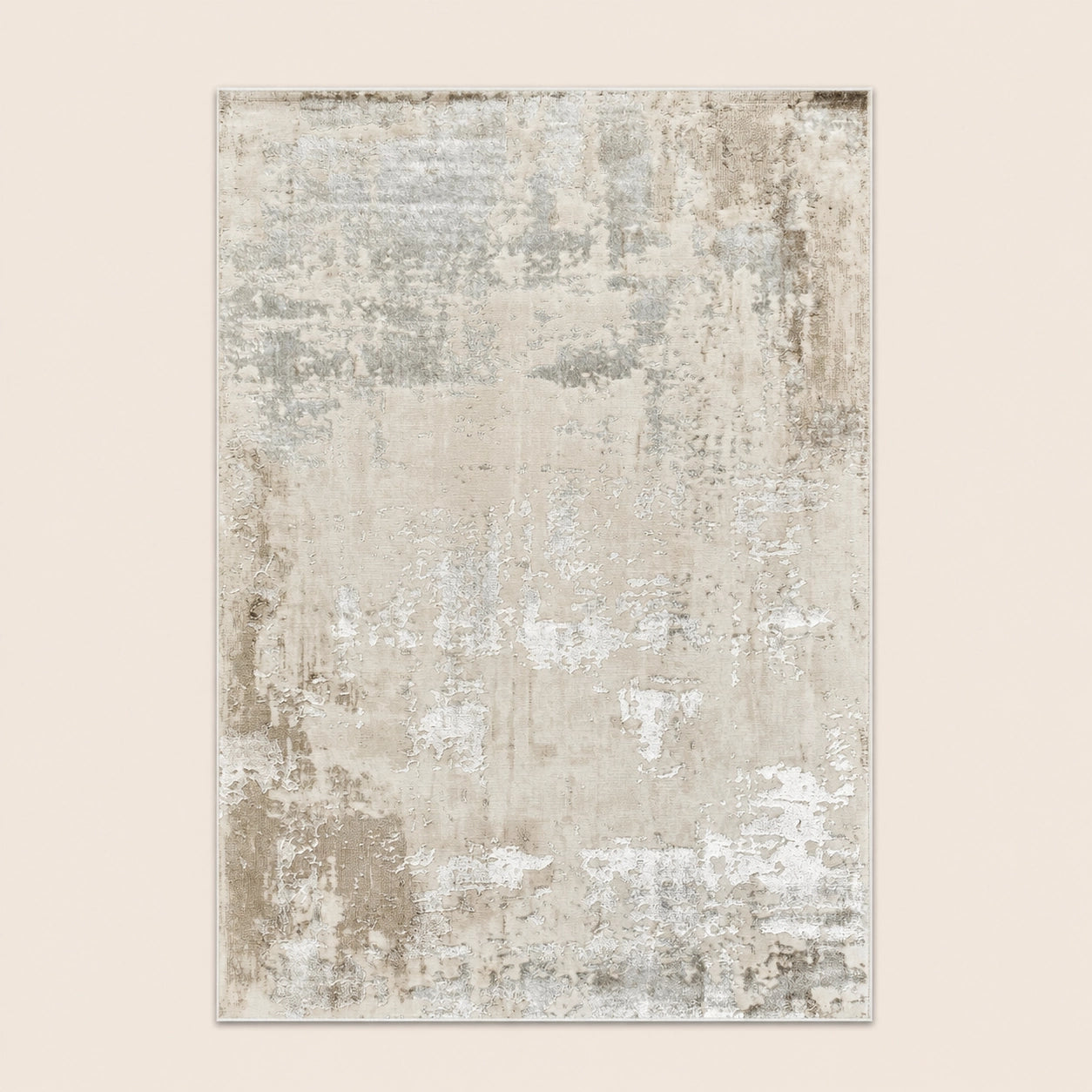 Elmaas T533A Cream White Modern Area Rug