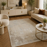 Elmaas T533A Cream White Modern Area Rug