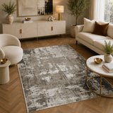 Elmaas T533A Light Grey White Modern Area Rug