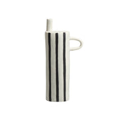 D23088A Ash Ceramic Narrow Flat Bottle Ash Handcrafted Home Décor