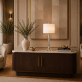 Florence Crystal Table Lamp with White Drum Shade