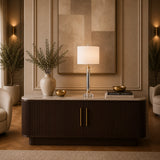 Florence Crystal Table Lamp with White Drum Shade