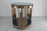 Alexis Marble Top Side Table Black Gold
