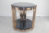Alexis Marble Top Side Table Black Gold