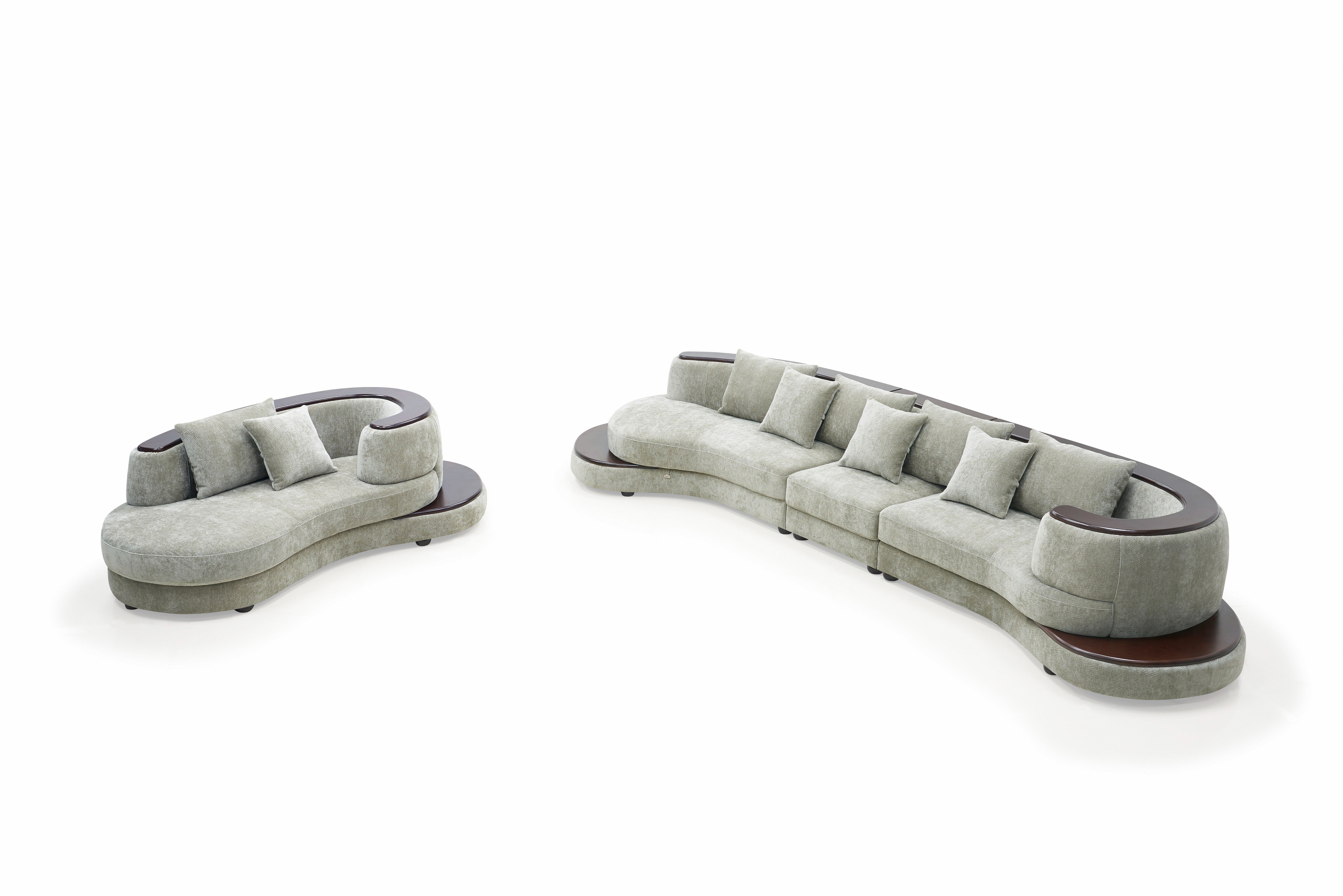 Soma Modern Fabric Sofa Set Light Grey