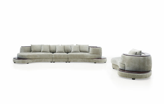 Soma Modern Fabric Sofa Set Light Grey
