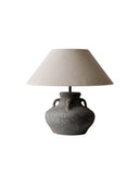 Jaime Rustic Ceramic Table Lamp with Natural Linen Shade