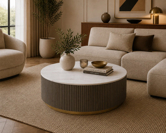 Juniper Modern Luxury Coffee Table Graphite White Gold