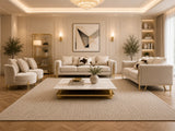 Kelly Modern Beige Velvet Sofa Set