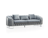 Royal Modern Fabric Sofa Set Grey