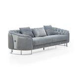 Royal Modern Fabric Sofa Set Grey