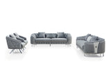 Royal Modern Fabric Sofa Set Grey