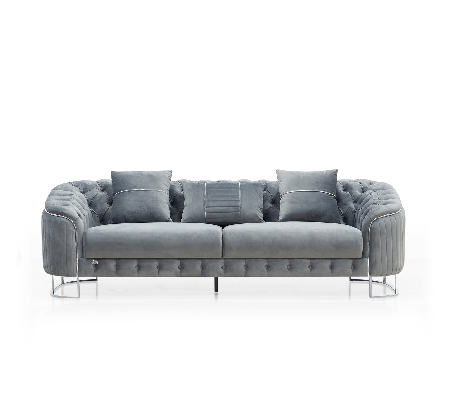 Royal Modern Fabric Sofa Set Grey