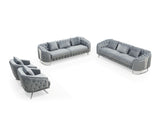 Royal Modern Fabric Sofa Set Grey