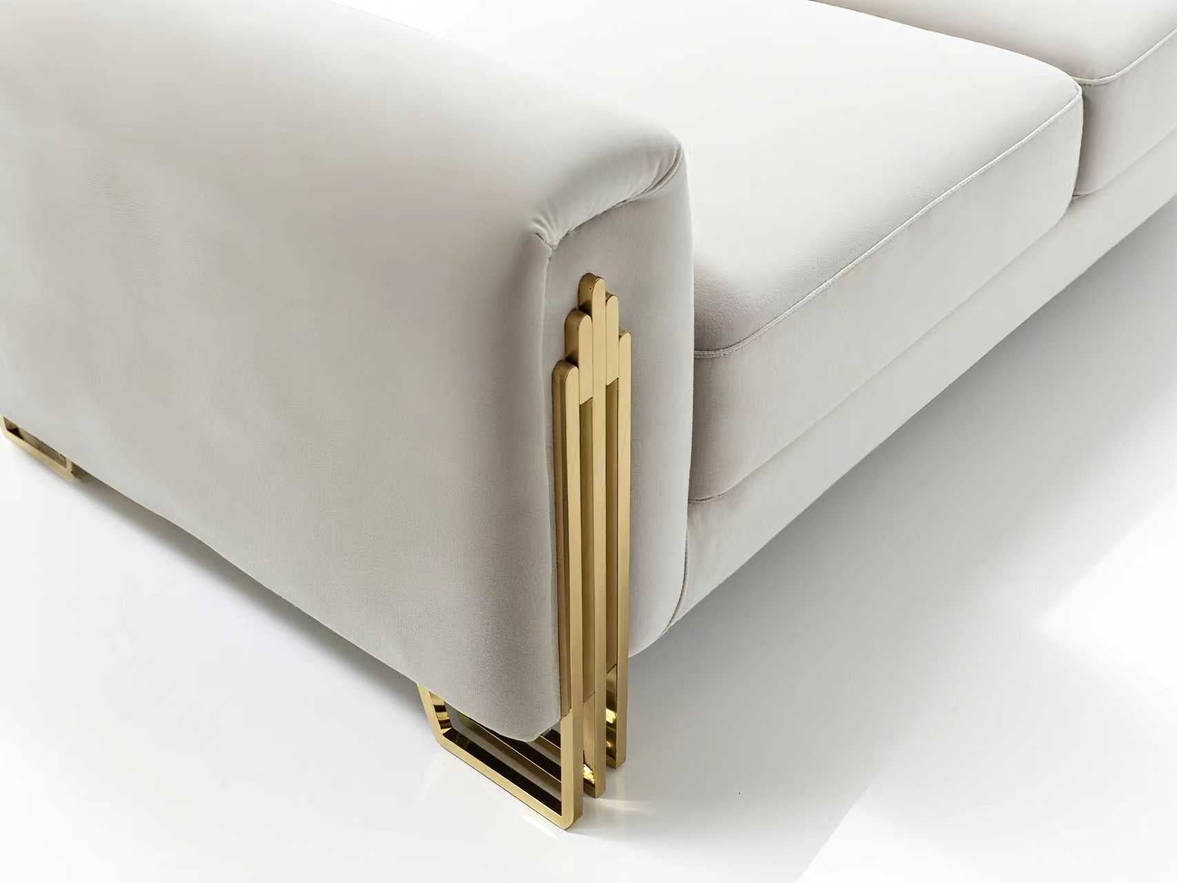 Kelly Modern Beige Velvet Sofa Set