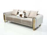 Kelly Modern Beige Velvet Sofa Set