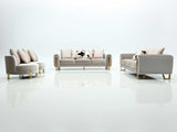 Kelly Modern Beige Velvet Sofa Set