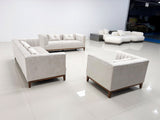 Nora Velvet Sofa Set Beige