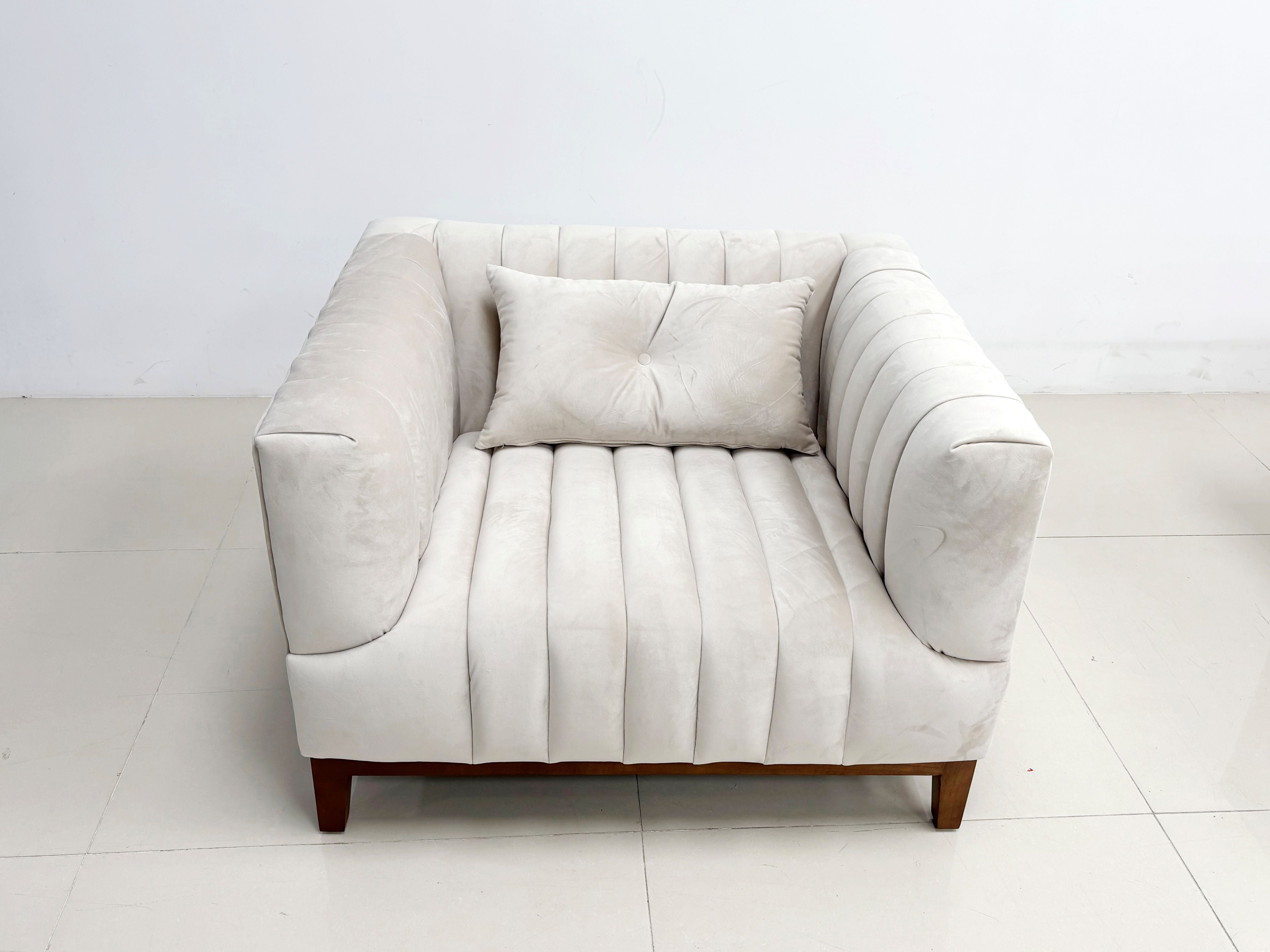 Nora Velvet Sofa Set Beige