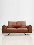 Johnny Contemporary Sofa Set in Brown Leather