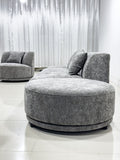 Selina Modern High Grade Chenille Fabric Sofa Set Dark Grey