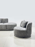 Selina Modern High Grade Chenille Fabric Sofa Set Dark Grey