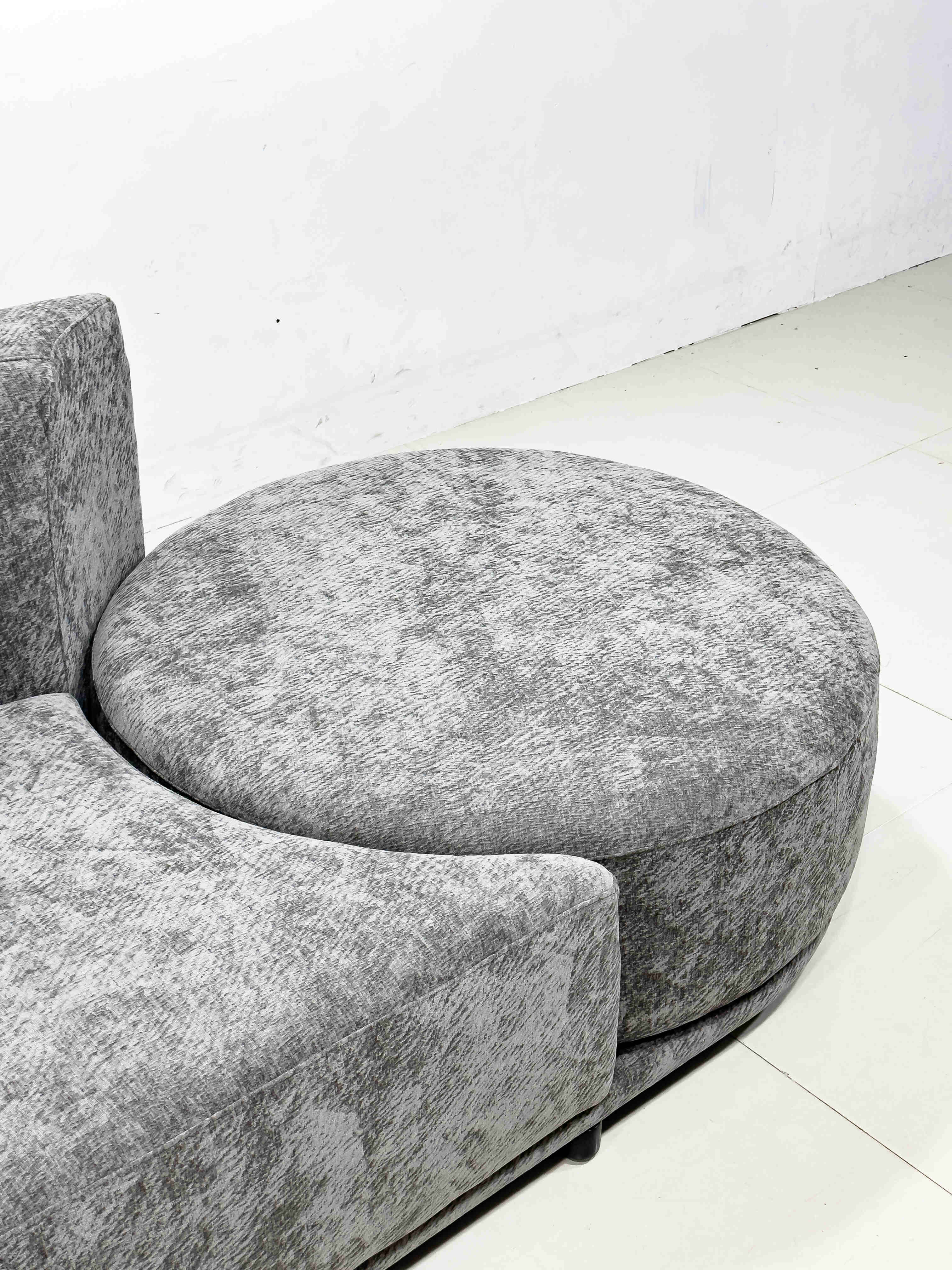 Selina Modern High Grade Chenille Fabric Sofa Set Dark Grey