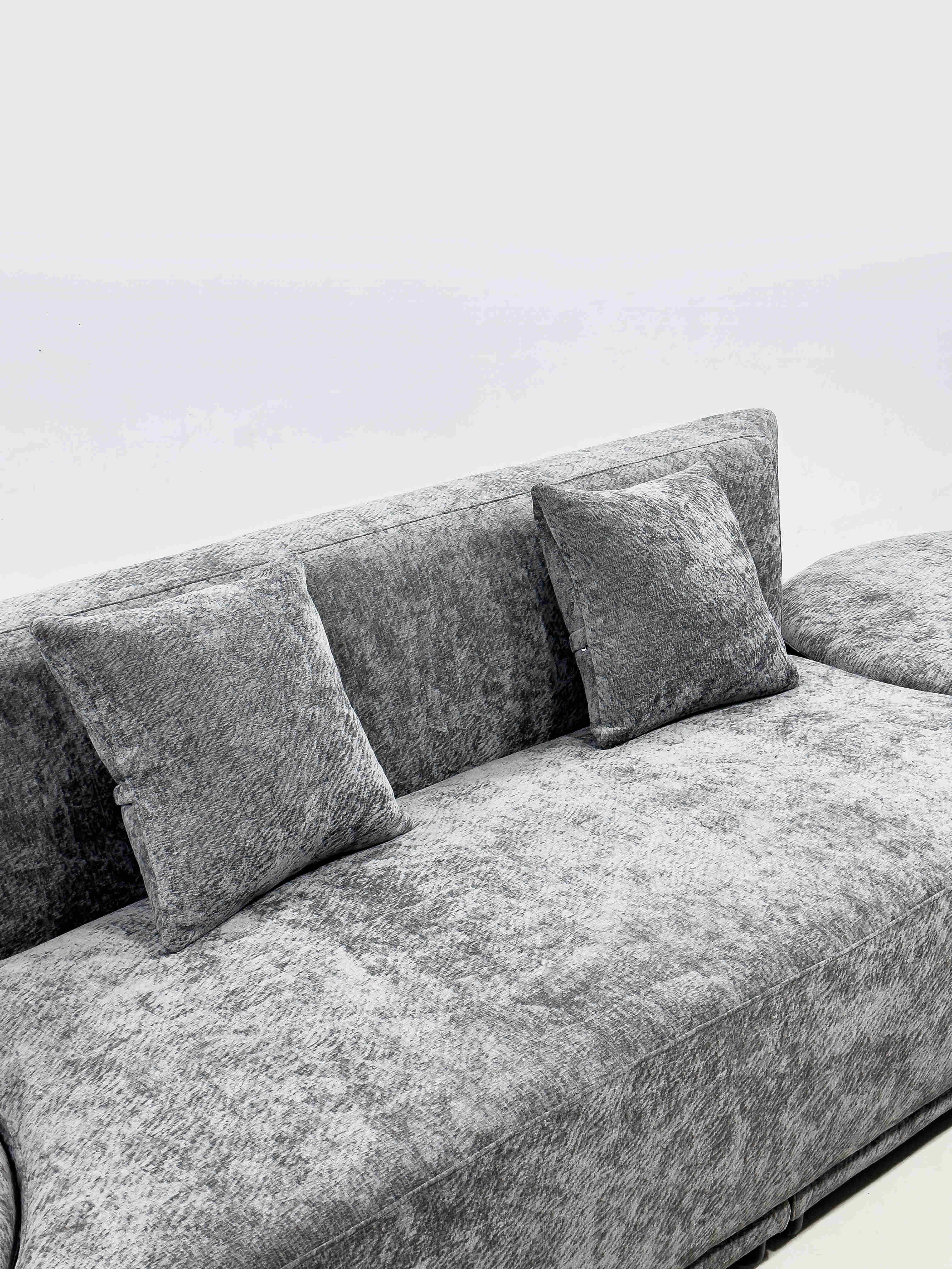 Selina Modern High Grade Chenille Fabric Sofa Set Dark Grey