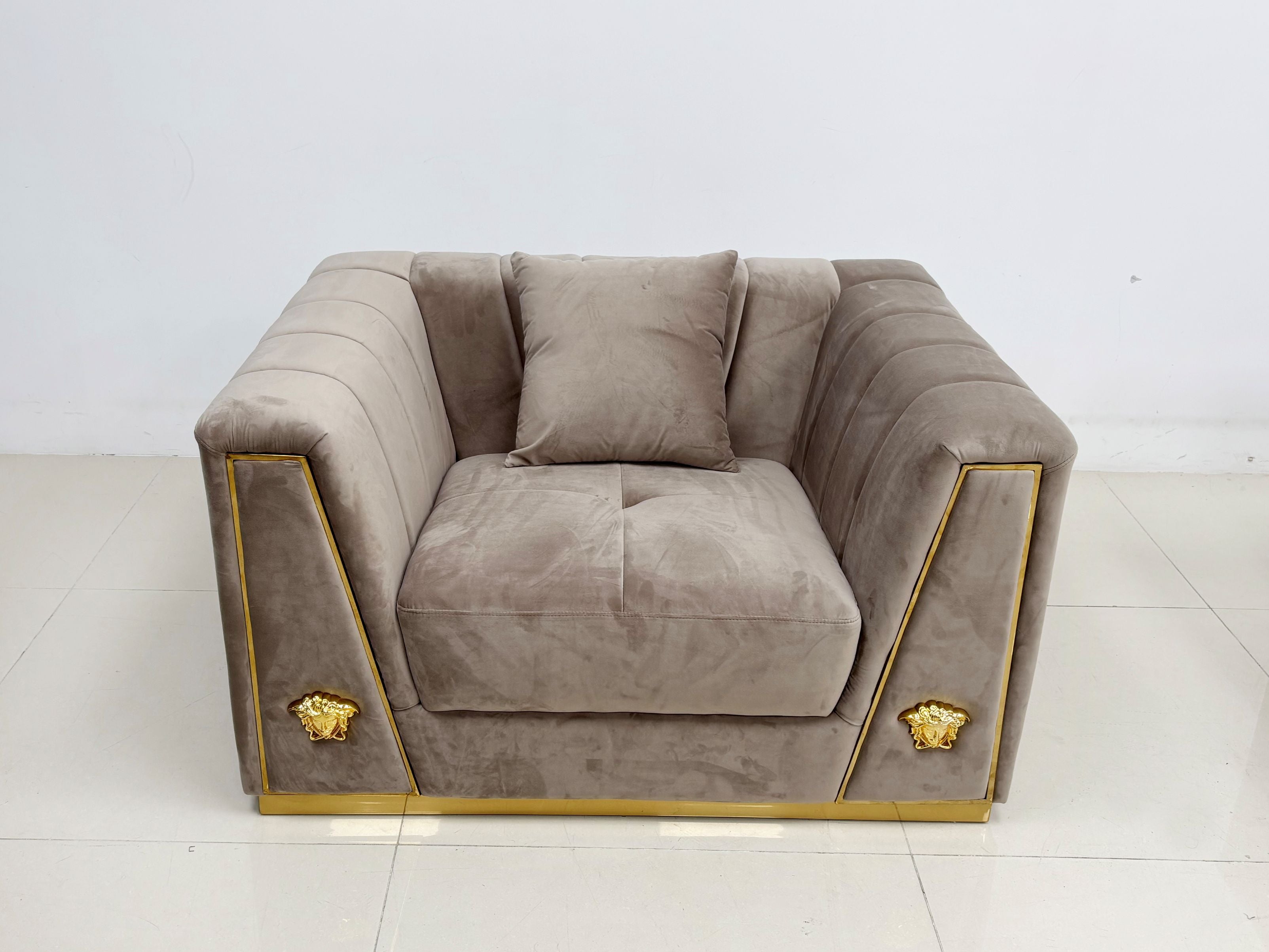 Alfora Modern Fabric Sofa Set Beige