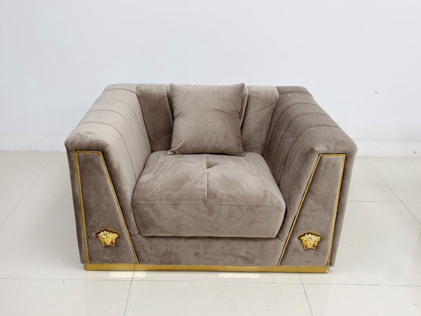 Alfora Modern Fabric Sofa Set Beige