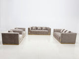 Alfora Modern Fabric Sofa Set Beige