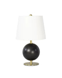 Linear Black & Brass Table Lamp with White Shade
