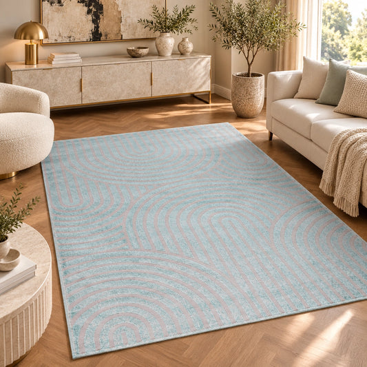 Lucca E433A Green L. Grey Modern Area Rug