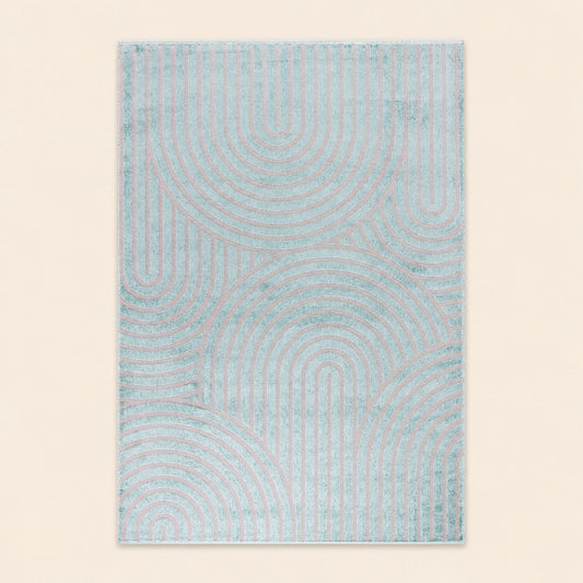 Lucca E433A Green L. Grey Modern Area Rug