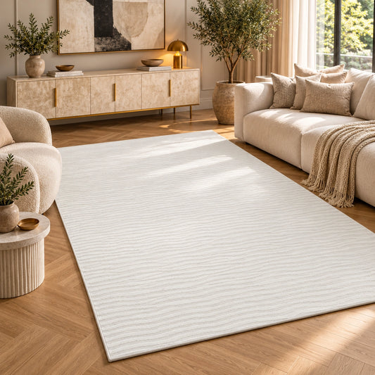 Lucca W602A Cream Cream Modern Area Rug