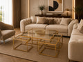 Luther Clear Glass Coffee Table Gold