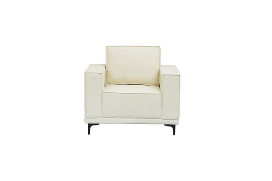 Apex Modern Cream Fabric Sofa Set for Living Room