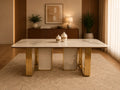 Marbella Sinter Stone Dining Table - Gold