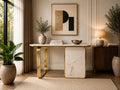 Marbella Sinter Stone Console Table - Gold