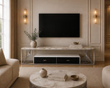 Marie Marble Top Tv Stand Silver