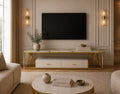 Marie Marble Top Tv Stand Gold