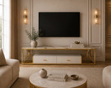 Marie Marble Top Tv Stand Gold