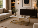 Marie Marble Top Coffee Table Gold