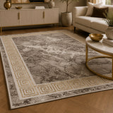 Marmaris D380A Cream V Gold Modern Area Rug
