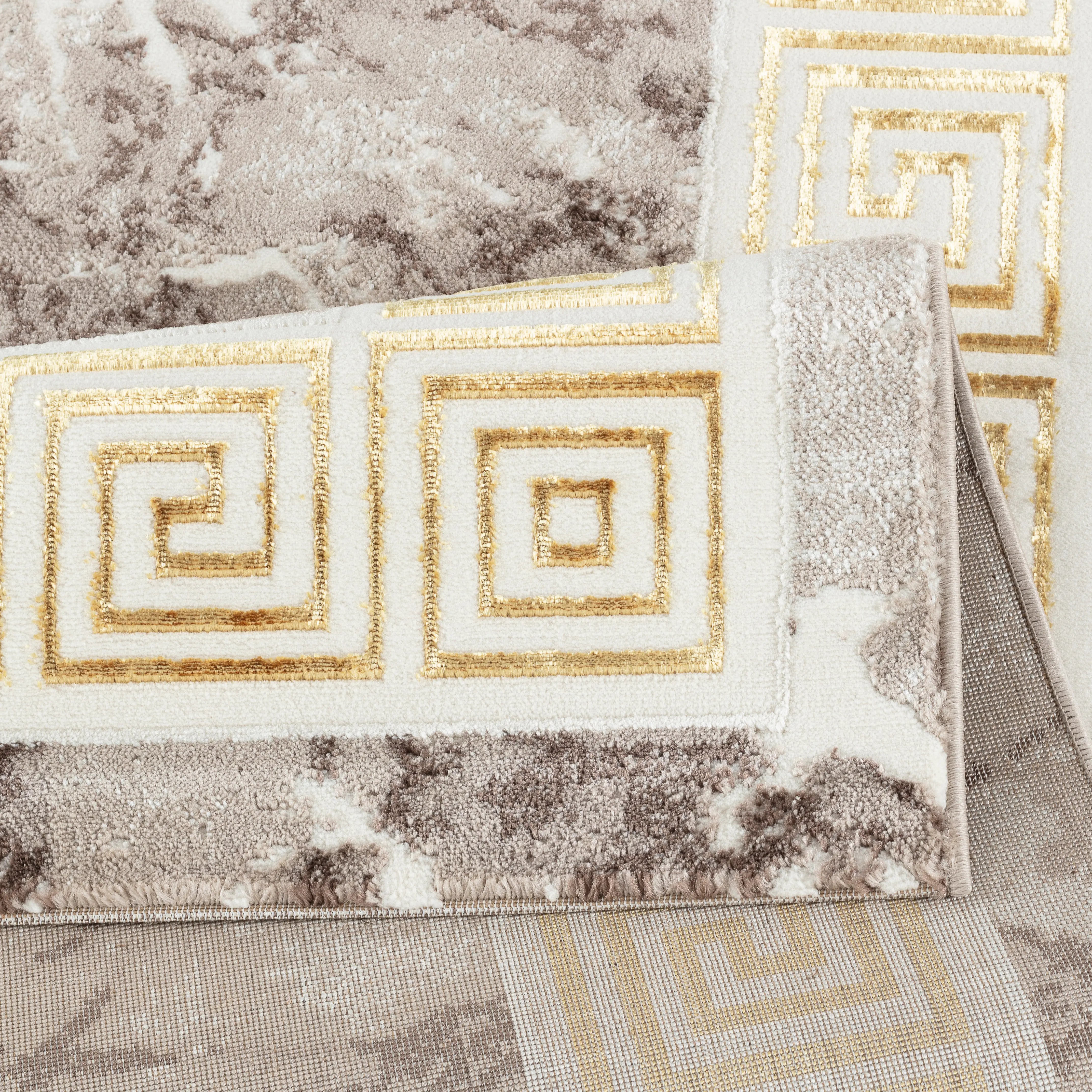 Marmaris D380A Cream V Gold Modern Area Rug