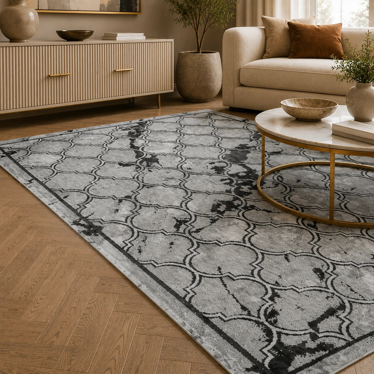 Marmaris D382A Light Grey V Grey Modern Area Rug