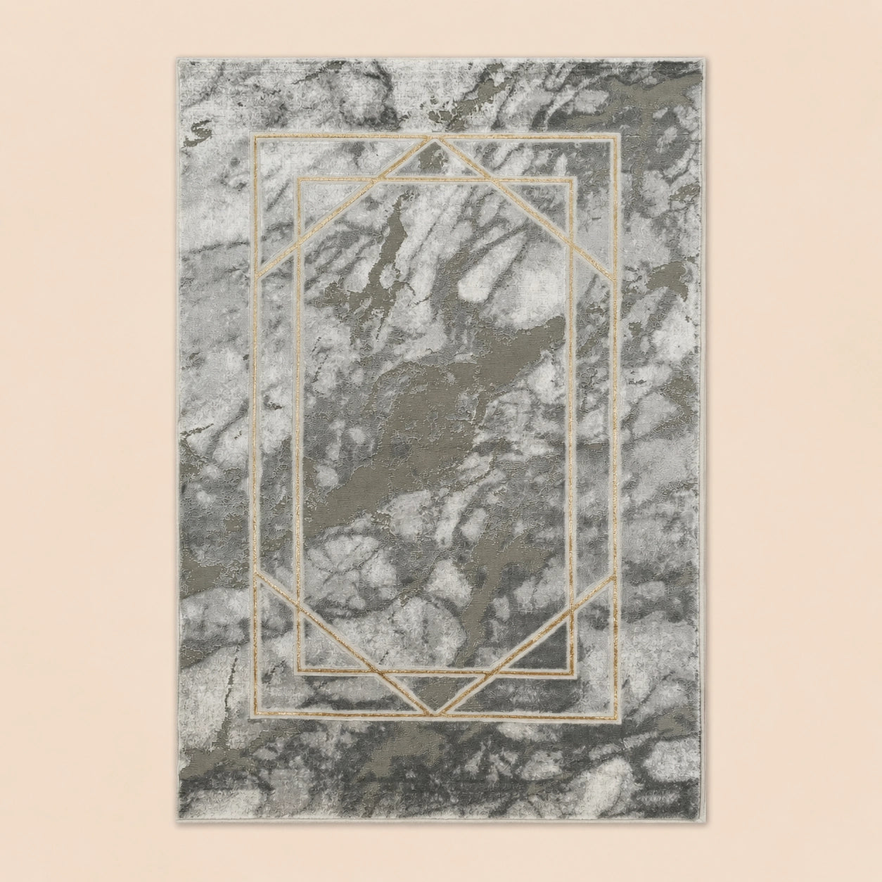 Marmaris D387A Light Grey V Gold Modern Area Rug