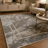 Marmaris D387A Light Grey V Gold Modern Area Rug